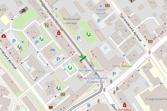 Схема рекламной плоскости по адресу Дмитрівська вул., 3-7