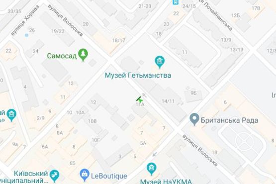 Схема рекламной плоскости по адресу Волоська вул., 11-А