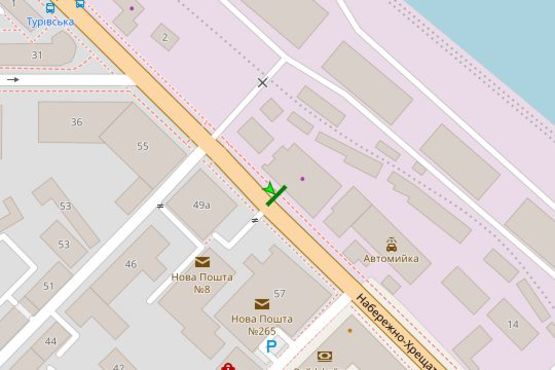 Схема рекламної площини за адресою Набережно-Хрещатицька вул., 4