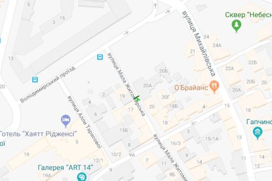 Схема рекламної площини за адресою Мала Житомирська вул., 20а