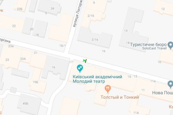 Схема рекламної площини за адресою Прорізна вул., 17