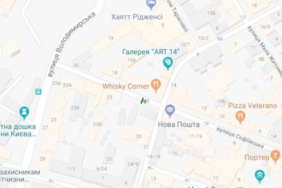 Схема рекламной плоскости по адресу Софіївська вул., 19/18 Схема рекламной плоскости по адресу Софіївська вул., 19/18