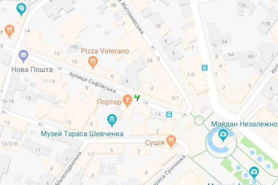 Схема рекламной плоскости по адресу Софіївська вул., 4