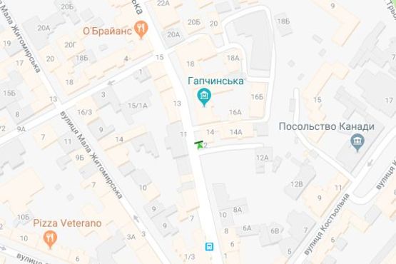 Схема рекламної площини за адресою Михайлівська вул., 14