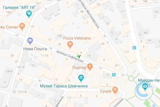 Схема рекламної площини за адресою Софіївська вул., 6