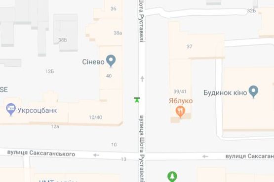 Схема рекламной плоскости по адресу Шота Руставелі вул., 40