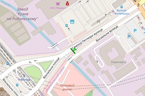 Схема рекламної площини за адресою Симона Петлюри вул., 29