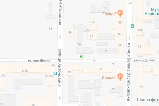 Схема рекламної площини за адресою Ділова вул., 24