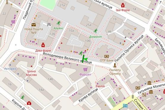 Схема рекламной плоскости по адресу Володимира Великого вул., 10