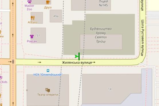 Схема рекламной плоскости по адресу Жилянська вул., 4
