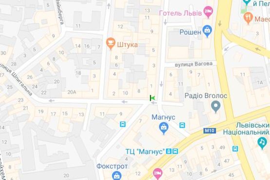 Схема рекламной плоскости по адресу Шпитальна вул. - Пантелеймона Куліша вул. Схема рекламной плоскости по адресу Шпитальна вул. - Пантелеймона Куліша вул.