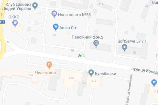 Схема рекламної площини за адресою Володимира Великого вул., 58 (№2)