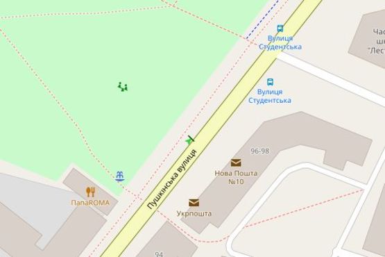 Схема рекламной плоскости по адресу Пушкінська вул., 96 Схема рекламной плоскости по адресу Пушкінська вул., 96