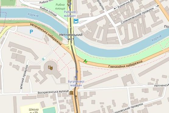 Схема рекламной плоскости по адресу Червоношкільна наб. - Університетська вул.