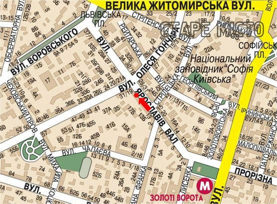 Схема рекламной плоскости по адресу Ярославов Вал ул., 19, напротив отеля "Рэдиссон", в сторону Львовская пл.