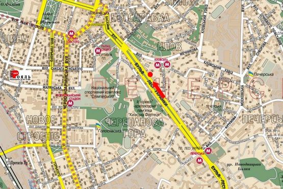 Схема рекламної площини за адресою Украинки бул., 3