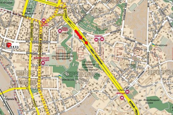 Схема рекламної площини за адресою Украинки бул., 8, (бульвар)