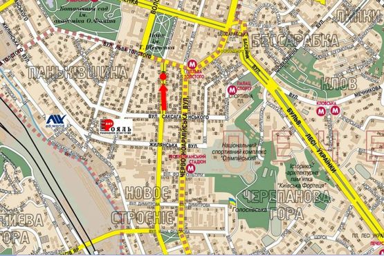 Схема рекламной плоскости по адресу Антоновича ул. (бывш. Горького ул.), 4/6