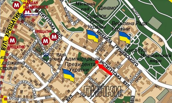 Схема рекламной плоскости по адресу Институтская ул., 22