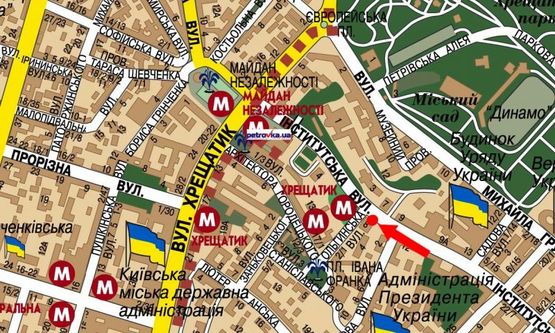 Схема рекламної площини за адресою Институтская ул., 8 / Банковая ул.