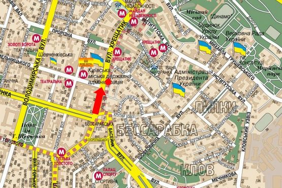Схема рекламної площини за адресою Крещатик ул., 23