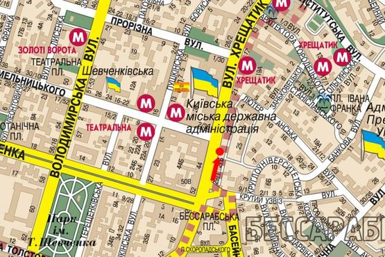 Схема рекламної площини за адресою Крещатик ул., 27-А