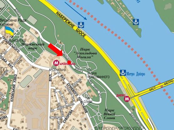 Схема рекламной плоскости по адресу Парковая дорога ул., 200м к Первозванного пл., в сторону Первозванного пл., справа