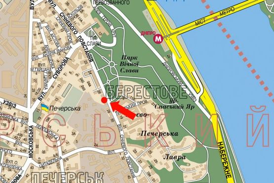 Схема рекламной плоскости по адресу Лаврская ул., 8, в сторону Славы пл.