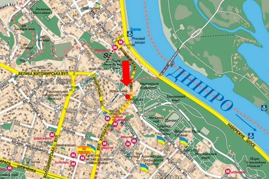 Схема рекламной плоскости по адресу Владимирский спуск, 1, Европейская пл., в сторону Крещатик ул. Схема рекламной плоскости по адресу Владимирский спуск, 1, Европейская пл., в сторону Крещатик ул.