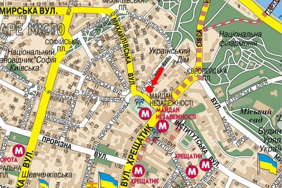 Схема рекламной плоскости по адресу Независимости пл., 2 / Костельная ул., в сторону Михайловская ул.