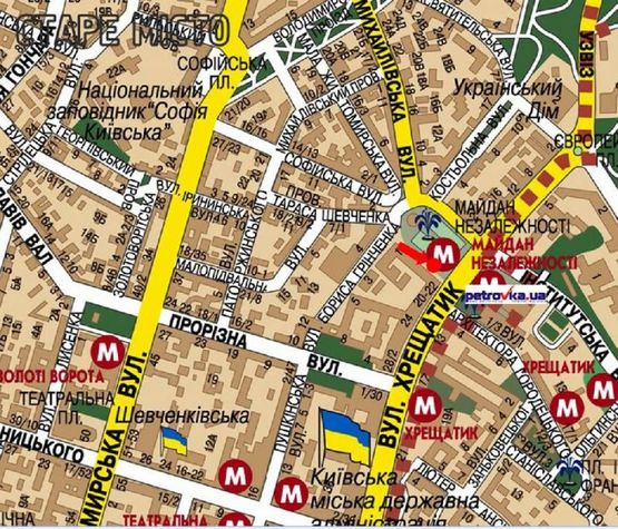 Схема рекламной плоскости по адресу Независимости пл., возле "Главпочтампт", в сторону Крещатик ул., №2 Схема рекламной плоскости по адресу Независимости пл., возле "Главпочтампт", в сторону Крещатик ул., №2