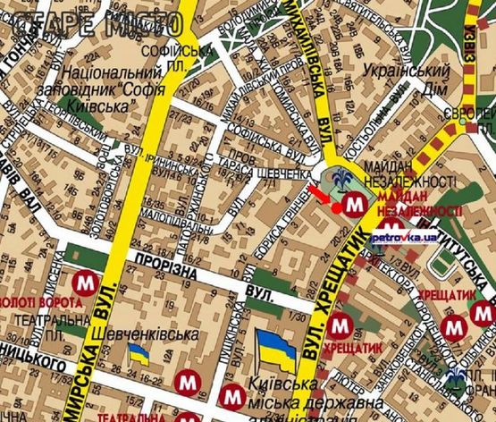 Схема рекламної площини за адресою Независимости пл., возле "Главпочтампт", в сторону Крещатик ул., №3