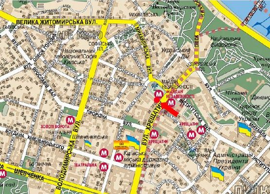 Схема рекламної площини за адресою Независимости пл., "Главпочтампт", в сторону Софиевская ул., №1