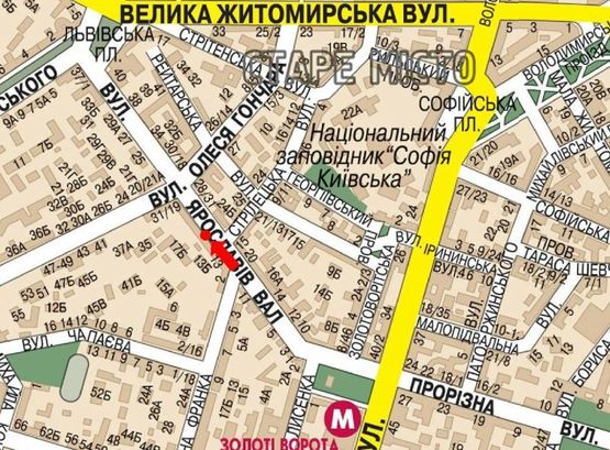 Схема рекламной плоскости по адресу Ярославов Вал ул., 15, напротив отеля "Radisson Blu", в сторону Львовская пл.