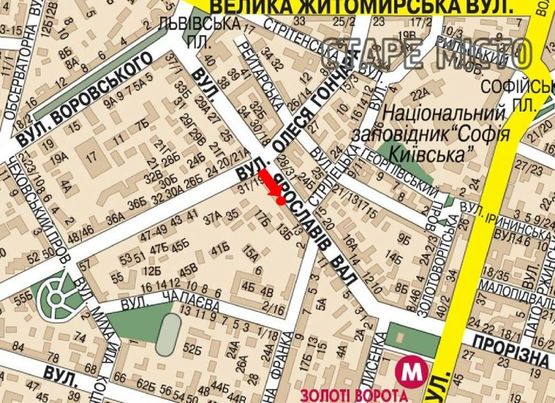 Схема рекламной плоскости по адресу Ярославов Вал ул., 17-А, напротив отеля "Radisson Blu", в сторону Владимирская ул.