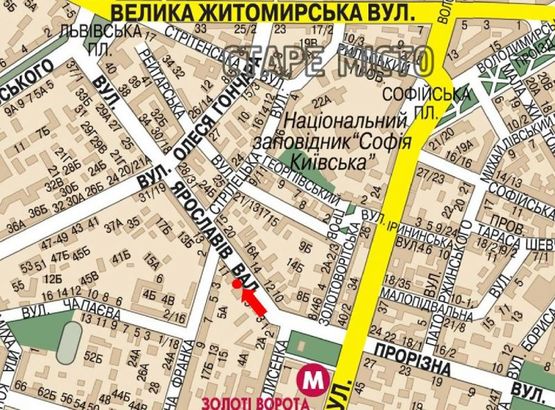 Схема рекламной плоскости по адресу Ярославов Вал ул., 7, напротив консульства Польши, в сторону Львовская пл.