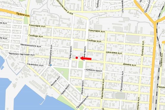 Схема рекламной плоскости по адресу Дюмина ул., возле гостиницы "Бердянск"