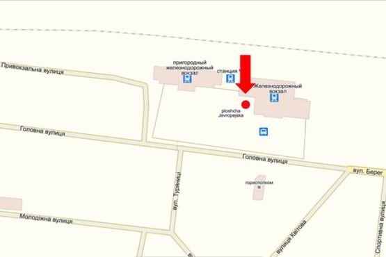 Схема рекламной плоскости по адресу Привокзальная пл., возле "Международного" вокзала