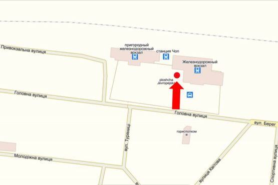 Схема рекламной плоскости по адресу Привокзальная пл., возле "Международного" вокзала