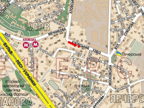 Схема рекламной плоскости по адресу Кловский спуск, 20, напротив, в сторону Алмазова ул. (бывш. Кутузова ул.) Схема рекламной плоскости по адресу Кловский спуск, 20, напротив, в сторону Алмазова ул. (бывш. Кутузова ул.)