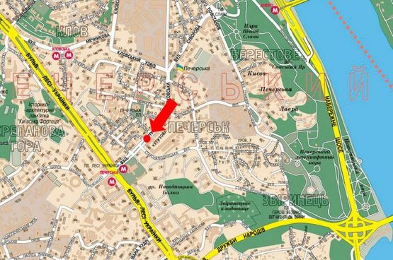 Схема рекламної площини за адресою Алмазова ул. (бывш. Кутузова ул.), 4, разделитель, в сторону ст. м. "Печерская" Схема рекламної площини за адресою Алмазова ул. (бывш. Кутузова ул.), 4, разделитель, в сторону ст. м. "Печерская"