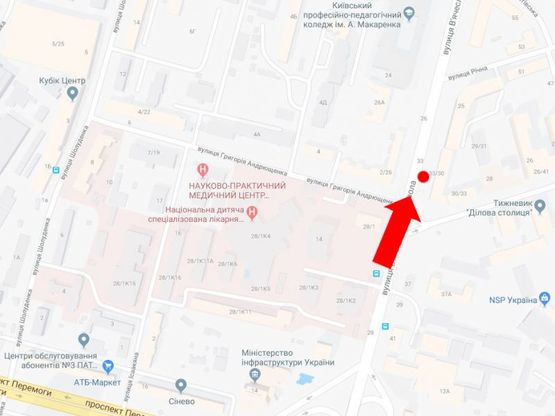 Схема рекламної площини за адресою Черновола ул., 33 / ул. Андрющенко, в сторону ул. Сечевых Стрельцов (бывш. Артема ул.) Схема рекламної площини за адресою Черновола ул., 33 / ул. Андрющенко, в сторону ул. Сечевых Стрельцов (бывш. Артема ул.)