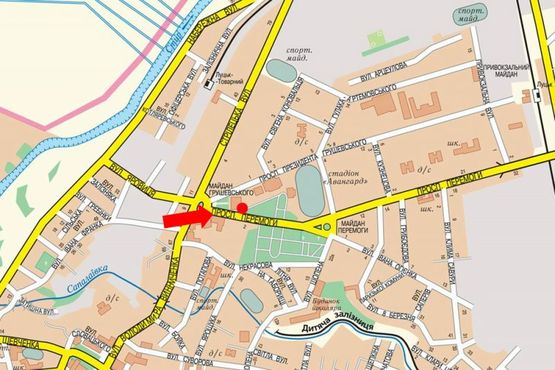 Схема рекламной плоскости по адресу Победы пр., возле СБУ