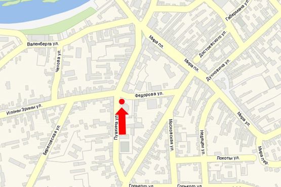 Схема рекламной плоскости по адресу Пушкина ул. / ул. Федорова, возле церкви Схема рекламной плоскости по адресу Пушкина ул. / ул. Федорова, возле церкви