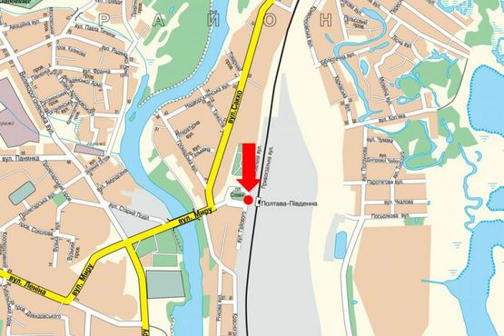 Схема рекламной плоскости по адресу Славы пл., 1, возле Южного ж/д вокзала