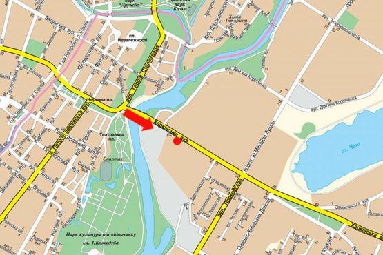 Схема рекламной плоскости по адресу Харьковская ул., возле Приватбанка