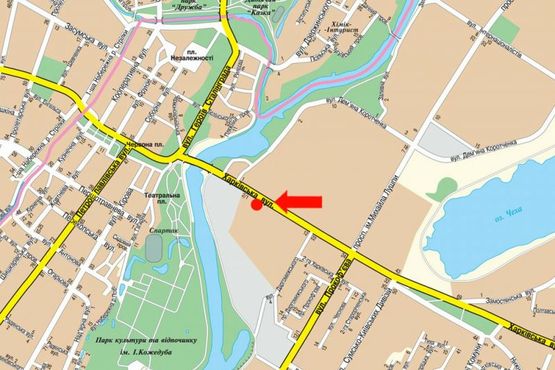 Схема рекламной плоскости по адресу Харьковская ул., возле Приватбанка