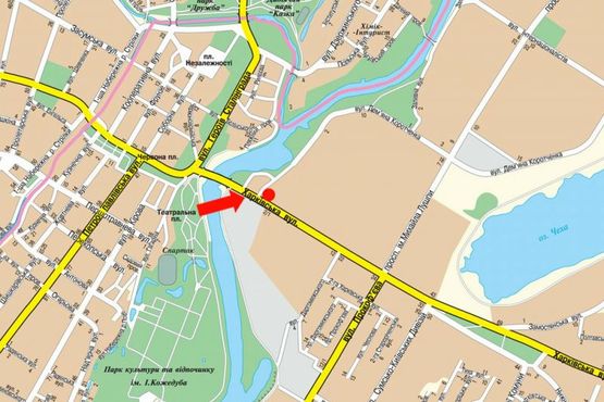 Схема рекламной плоскости по адресу Харьковская ул., возле супермаркета "Эльдорадо"