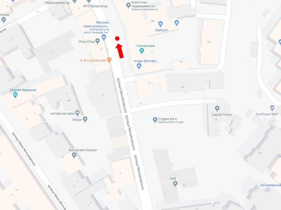 Схема рекламной плоскости по адресу Михайловская ул., 16, в сторону Михайловской пл.