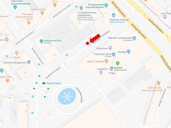 Схема рекламної площини за адресою Эспланадная ул. / ул. Рогнединская, напротив ТРЦ "Gulliver", в сторону Дворца Спорта